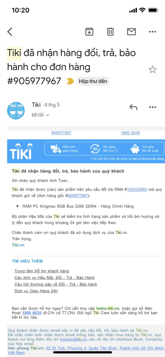 Tôi mua sản phẩm này trêb Tiki và dùng bị lỗi. Tuy nhiên đến nay đã gần 01 tháng mà tôi vẫn chưa biết sản phẩm của tôi khi nào sẽ được bảo hành. Tôi đã từng tin tưởng và mua nhiều sản phẩm trên Tiki. tuy nhiên qua lần này chắc đây là lần cuối cùng tôi sử dụng Tiki để mua sản phẩm cho mình.