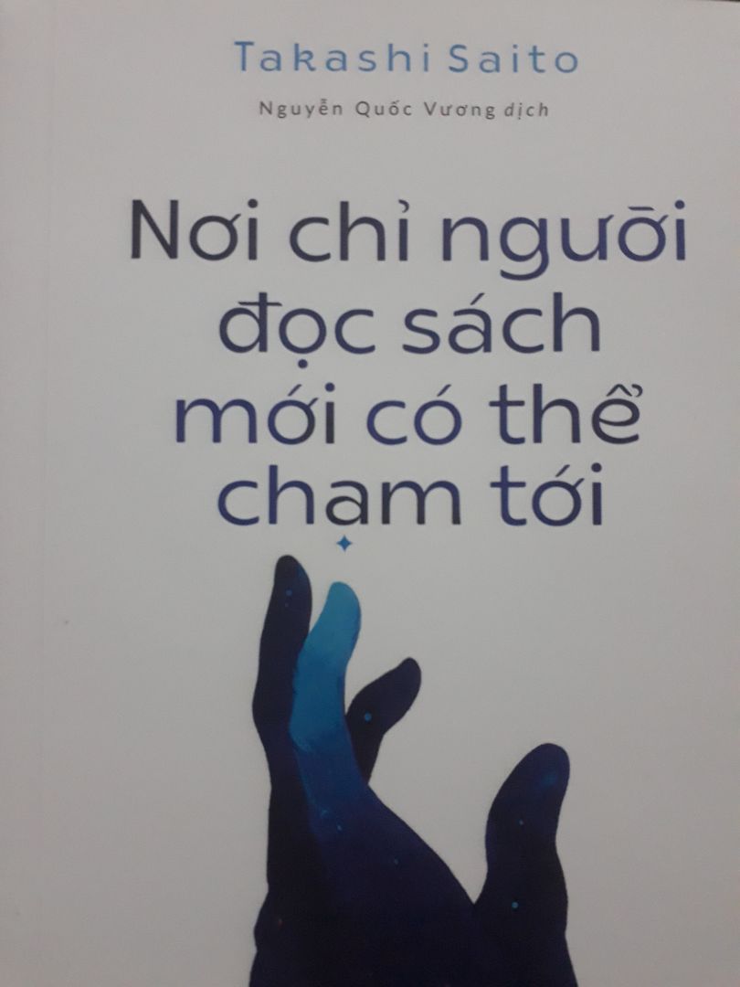 Takashi Saito cho mik biết sách giúp chúng ta mở rộng kiến thức, có trí tuệ cảm xúc, trí tưởng tượng phong phú, cảm nhận sâu sắc hơn hãy đọc to hoành tráng như đang diễn kịch, hãy trở thành tác giả hay nhân vật trong tác phẩm. thông qua bắt chước và đọc có thể học hỏi được thật sâu sắc. khi có được cái nhìn cân bằng ta có thể vừa say mê hay đấm chìm trong thế giới sách
