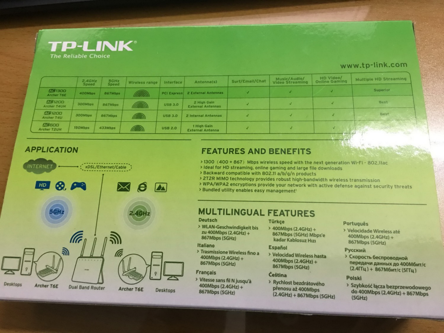 Hàng của TP-Link lúc nào cũng rất tuyệt, sản phẩm này thiết kế đẹp, tản nhiệt to và rất chắc chắn, 2 anten rời dễ dàng xoay mọi góc độ cho phù hợp. Còn có thêm 1 thanh dùng để gắn vào các loại thùng máy nhỏ gọn dạng HTPC (rất tâm lý).
Mạng nhà mình 70MBps nhưng cục thu wifi cũ TP-Link TL-WN822N chuẩn N tốc độ 300MBps không thể nào lên full tốc độ được, gắn card Archer T6E vào lập tức đạt full tốc độ. 
Tuy nhiên có 1 điểm trừ nho nhỏ là TP-Link và Tiki không nói rõ chip Broadcom của card chỉ tương thích với sóng 5GHz thuộc channel Hàng của TP-Link lúc nào cũng rất tuyệt, sản phẩm này thiết kế đẹp, tản nhiệt to và rất chắc chắn, 2 anten rời dễ dàng xoay mọi góc độ cho phù hợp. Còn có thêm 1 thanh dùng để gắn vào các loại thùng máy nhỏ gọn dạng HTPC (rất tâm lý).
Mạng nhà mình 70MBps nhưng cục thu wifi cũ TP-Link TL-WN822N chuẩn N tốc độ 300MBps không thể nào lên full tốc độ được, gắn card Archer T6E vào lập tức đạt full tốc độ. 
Tuy nhiên có 1 điểm trừ nho nhỏ là TP-Link và Tiki không nói rõ chip Broadcom của card chỉ tương thích với sóng 5GHz thuộc channel