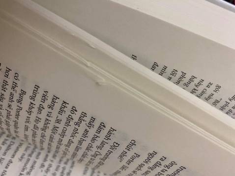 Không hiểu sao mà mua sách ở Tiki rất hay bị dính dấu tay bẩn kiểu này luôn ạh nhìn khó chịu cực kỳ, mình mua cả bộ 3 quyển mà quyển nào cũng bị. Với một số trang thì bị rách ở ngoài rìa. Không biết là do khâu bookcare hay gì, dùng hết lượt bookcare này là cạch luôn. Giao hàng thì lâu, trục trặc mãi mới nhận được hàng bây h cũng ngại đổi trả. Nói chung là chán.