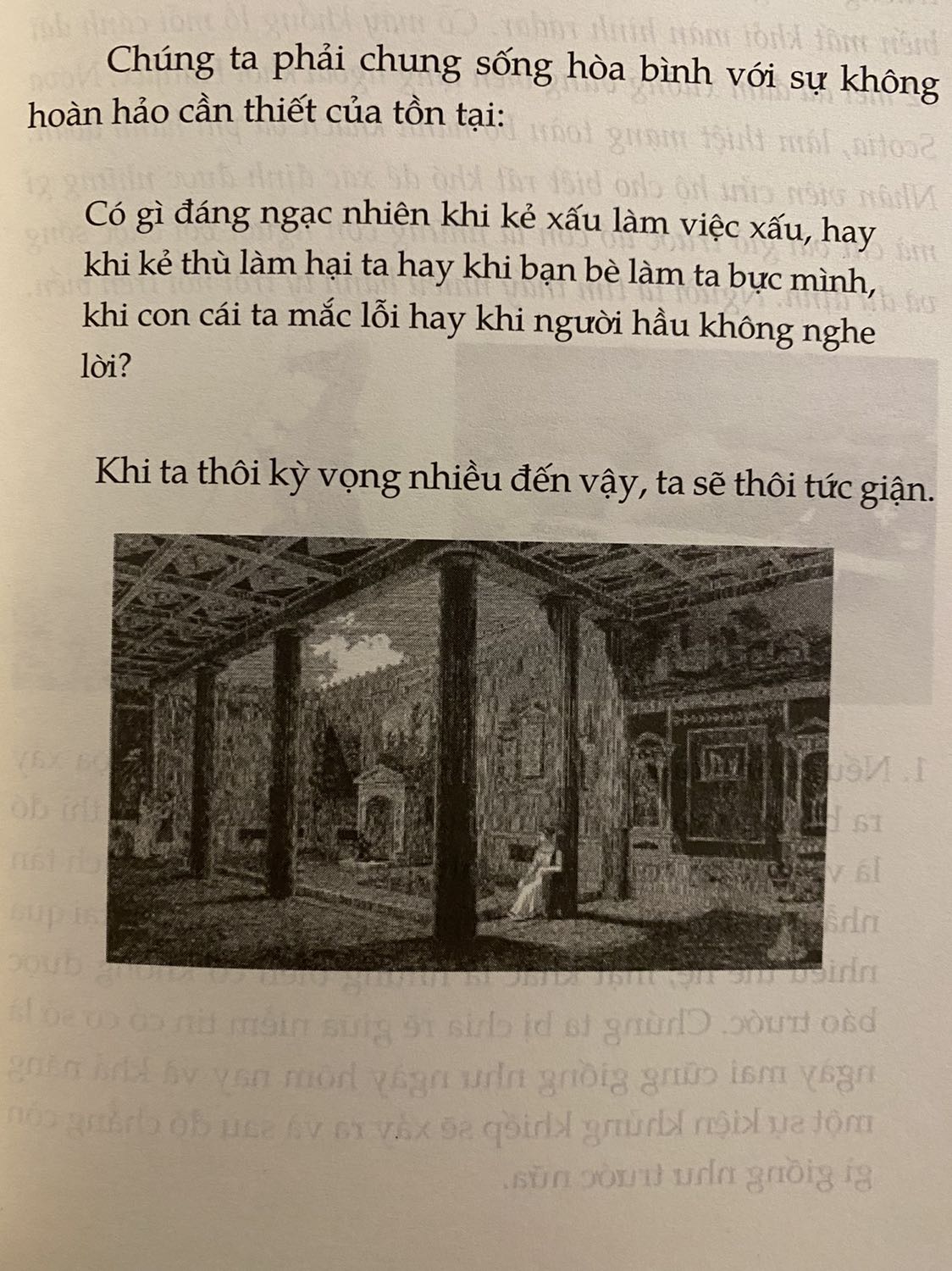 Đối với mình đây là một cuốn sách rất tuyệt. Tuy phần phân tích câu chuyện của các nhà triết học hơi dài dòng và văn phong có chút lủng củng, những mỗi lời khuyên sau đó đều rất hữu ích giúp bản thân mình bình tâm lại và thấu suốt hơn.