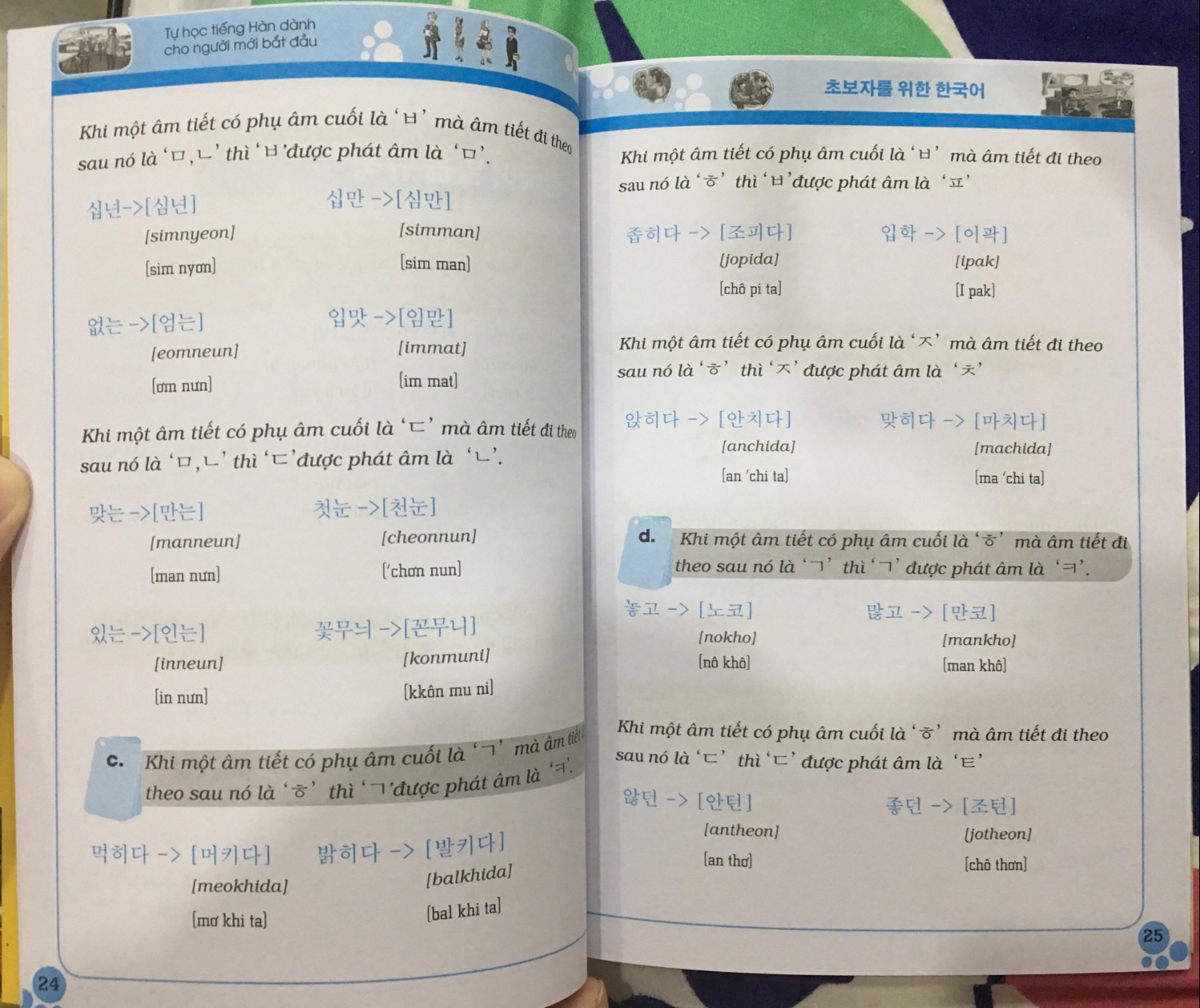 Mình đặt mua sách trưa thứ 6 thì chiều chủ nhật là nhận được. Ngay đợt giảm giá nên nguyên combo có 171k, khá rẻ so với giá gốc. 2 quyển ngữ pháp in ấn rất đẹp, có nhiều hình ảnh màu sắc nên rất thu hút, nội dung chi tiết, chia ra từng mục và các cách sử dụng khác nhau của cấu trúc ngữ pháp tiếng hàn. Sách được cải thiện dán chắc chắn chứ không bị bung keo như những đợt trước. Phiên bản gốc tiếng anh của sách này cũng khá nổi tiếng đối với các bạn nước ngoài nên mình rất tin tưởng vào chất lượng sách. Vì sách chuyên về ngữ pháp nên học sẽ hơi nặng cho những bạn mới bắt đầu biết về tiếng hàn như mình, nhưng nếu cố gắng kiên trì theo và nắm được các bài học trong 2 quyển này thì sẽ giỏi dù không đến học ở trung tâm. Quyển tự học mình thấy không hay lắm nhưng được tặng kèm nên có để tham khảo cũng tốt. Nếu có điều kiện thì nên đầu tư thêm bộ học tiếng hàn thật là đơn giản của Seung-eun Oh, rất hay và dễ học.