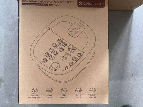 Hộp siêu đẹp. Bồn massage bằng nhựa rất nhẹ nhưng lại chắc. Đổ nước vào không thấy rò gì, điều khiển bằng tiếng Việt nên dễ sử dụng. Nhiệt độ làm nóng nước tối đa thấy đọc là khoảng gần 50 độ nên ai cần ngâm thảo dược có thể nấu nước trước rồi pha vào. Thích nhất là nhiều con lăn massage, cả bàn chân chỗ nào cũng có con lăn nên dễ chịu lắm. Ngâm trước khi ngủ hoặc sáng sớm đều được, tinh thần tốt hơn mà xả stress rất tốt.