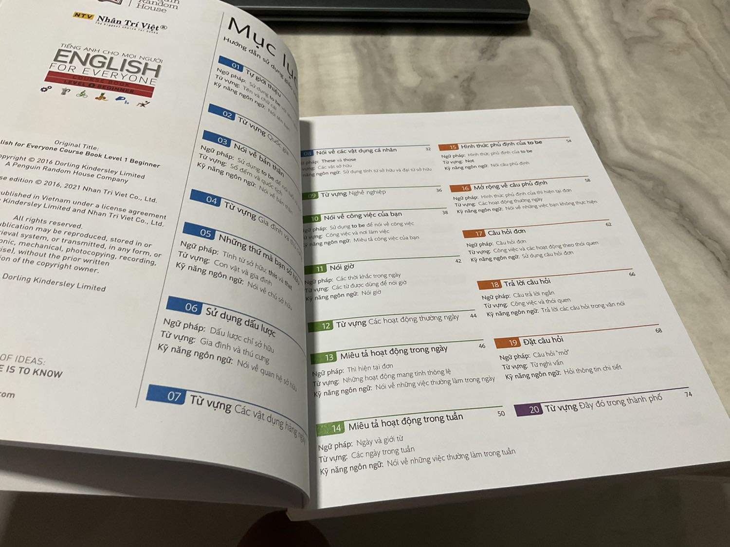 Ổn. Sách được in màu đẹp, rất ưng luôn. Có đĩa CD kèm theo nè, mục lục chi tiết và rõ ràng. Mọi người có thể tự học bằng sách này. Có mã code âm thanh cho mọi người luyện nói.