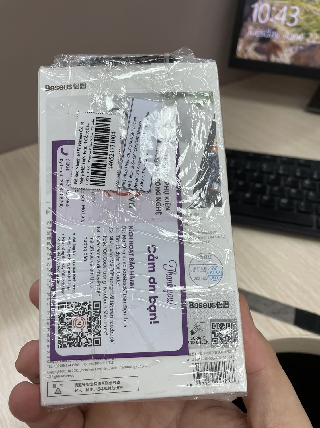 Sạc giao nhanh, đóng gói cẩn thận, chất lượng tốt, sản phẩm đánh mua.