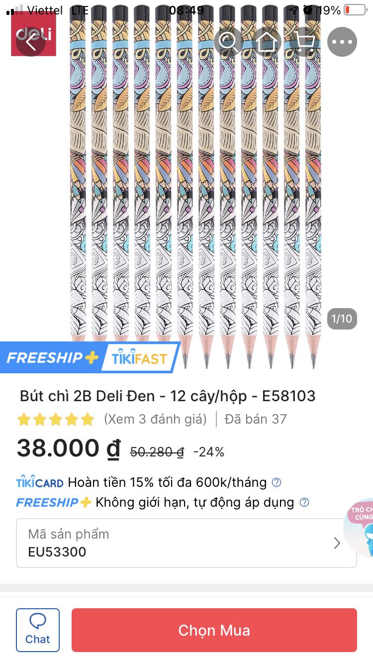 Đặt mua một mẫu giao hàng một mẫu, nhận hàng không trực tiếp nên không kiểm tra được hàng. Mua vì hoa văn của bút mà bây giờ giao cái kiểu này, chán quá chán