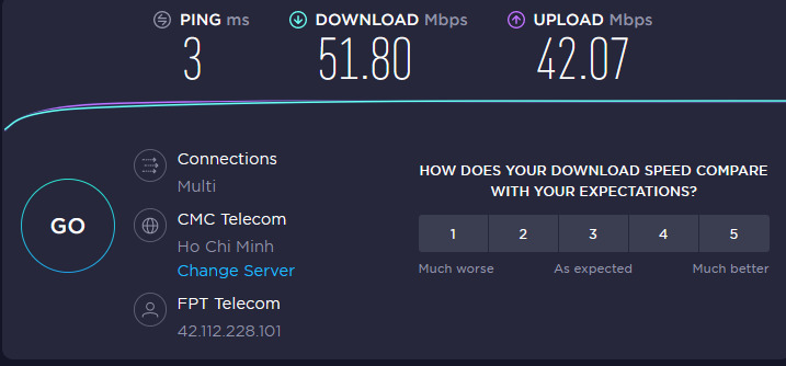 Nhà mình đường trường 65Mbps, trước giờ dùng repeater truyền wifi từ tầng 1 lên tầng 2 rất khó khăn nên mua thử con này, Giá lúc mình mua 690k. Lắp xong mình setup với Mi router 3G.
Kết quả:
- Mạng ổn định, tương đương lầu 1
- Ping tốt, chơi được liên quân, LMHT (13ms)
-Băng thông đạt được 60Mbps

Nói chung mình hài lòng với sản phẩm.