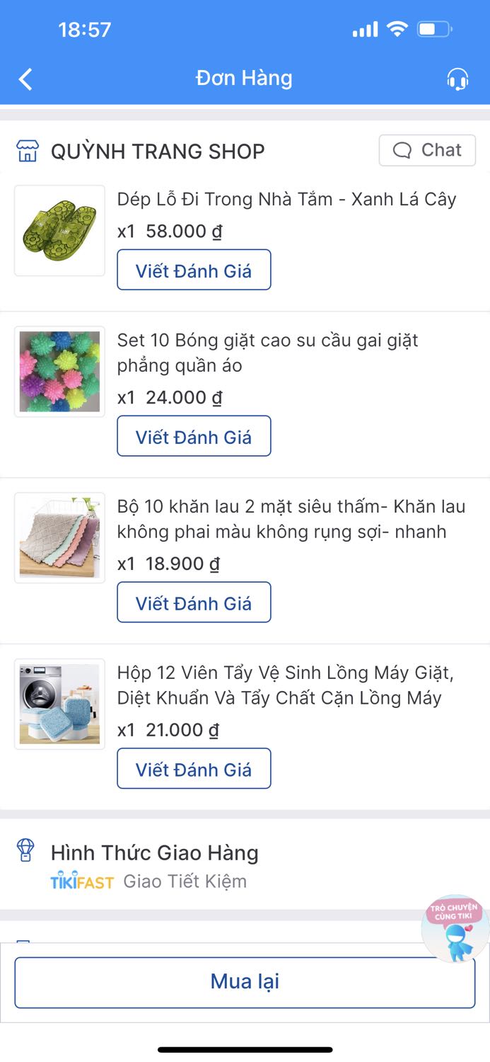 Giao hàng không đủ sản phẩm, đặt có đôi dép đi trong nhà tắm không giao mà vẫn tính tiền đủ???
