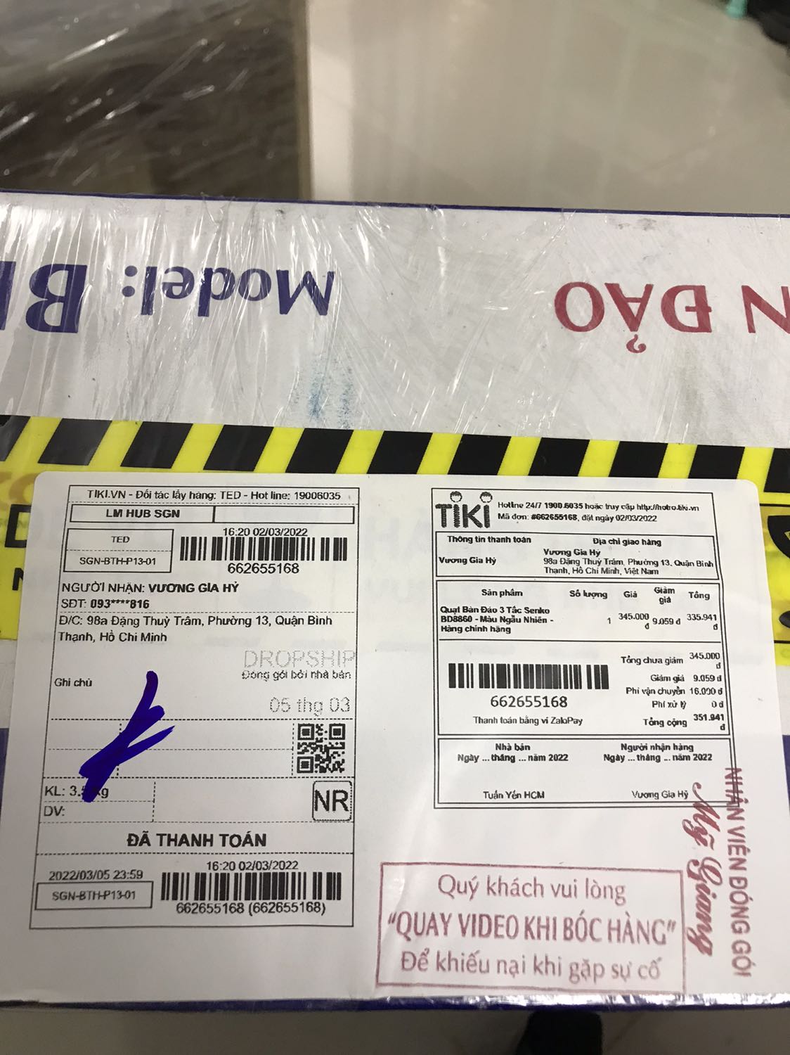 Đặt quạt Bd8860, nhưng lại giao Bd1010. Trong khi quạt 8860 có giá thành cao hơn 1010. Điều này mình thấy không hài lòng
Về chất lượng 1010 vẫn chạy bình thường.
Shop kiểm tra lại dùm nhé