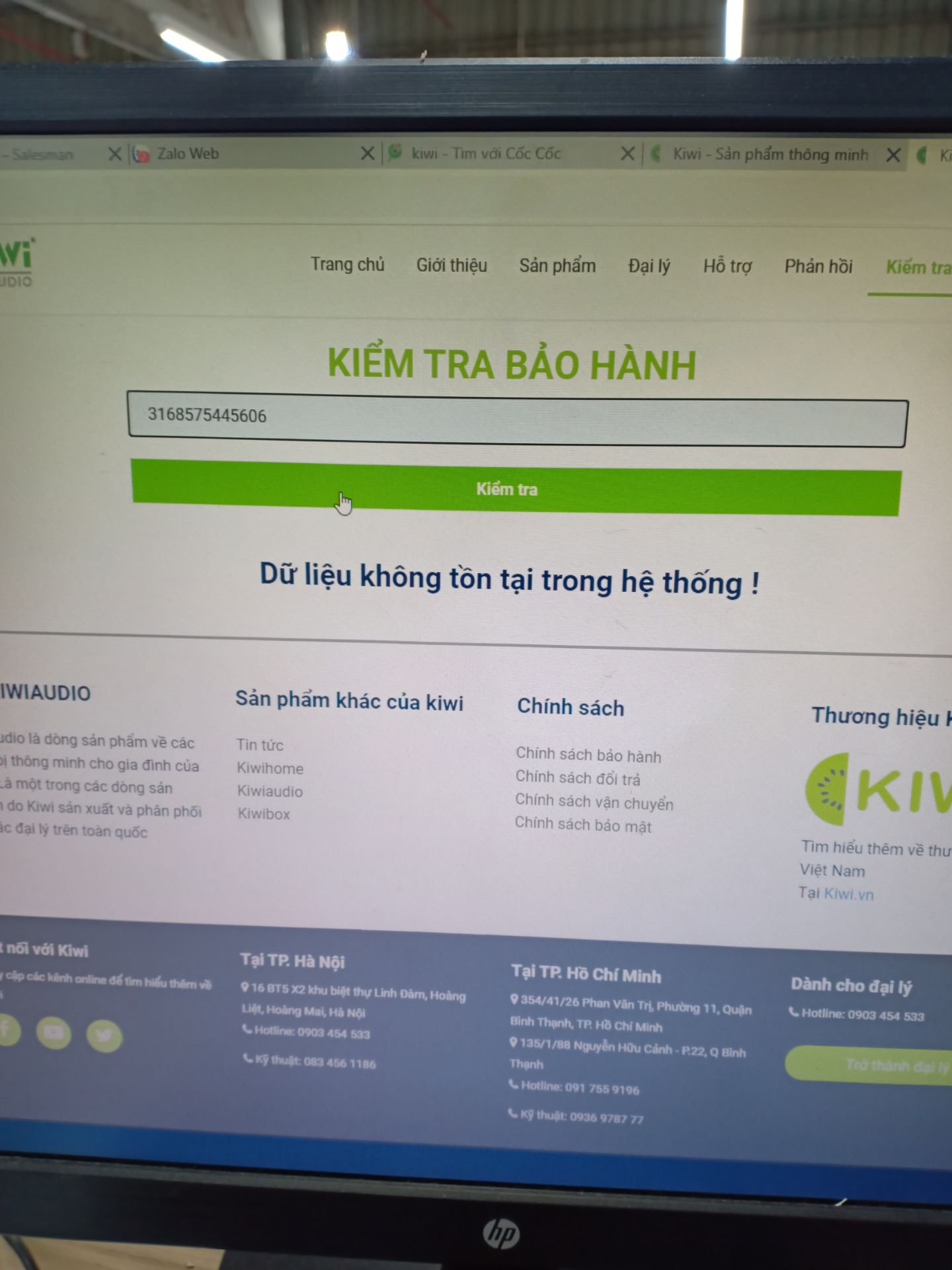 mới nhận hàng chưa dùng, nhưng kiểm tra trang chủ thì không có thông tin. đợi dùng ok thì sẽ đánh giá lại