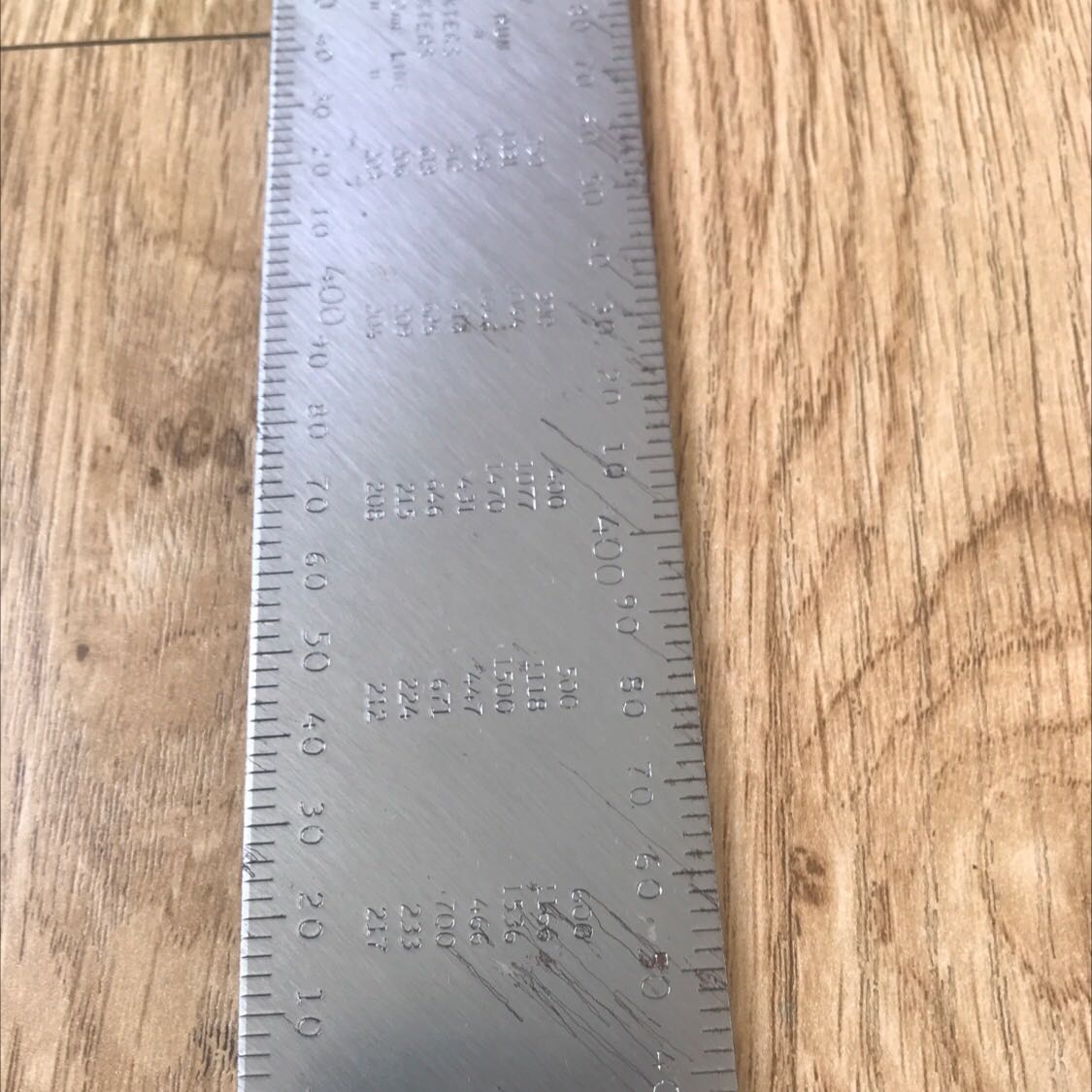 thước giao bị trầy và rỉ sét