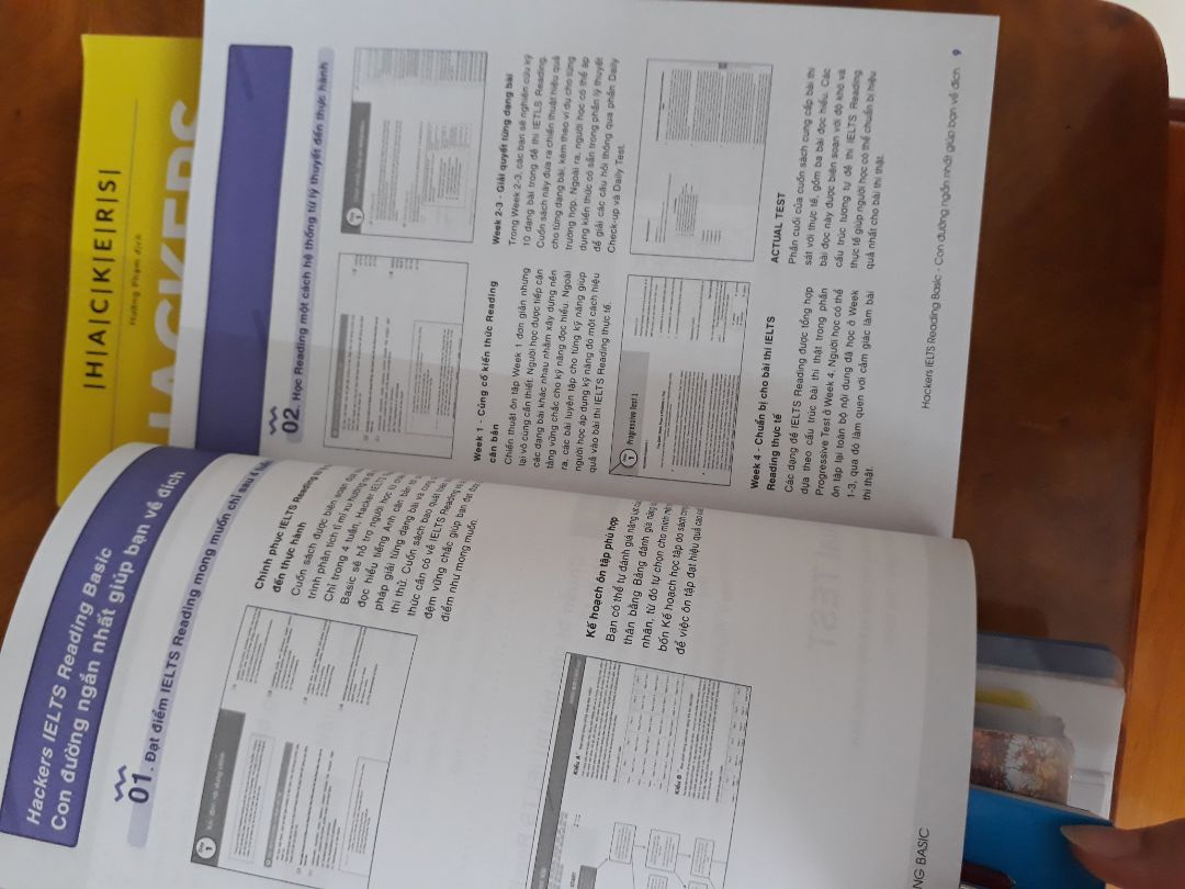 Bìa sách còn mới, không bị quăn mép, loại giấy được dùng bên trong khá là đẹp, nội dung được trình bày hợp lí, lộ trình học được hướng dẫn trong sách khá là chi tiết và đầy đủ cho người mới bắt đầu học ielts như mình