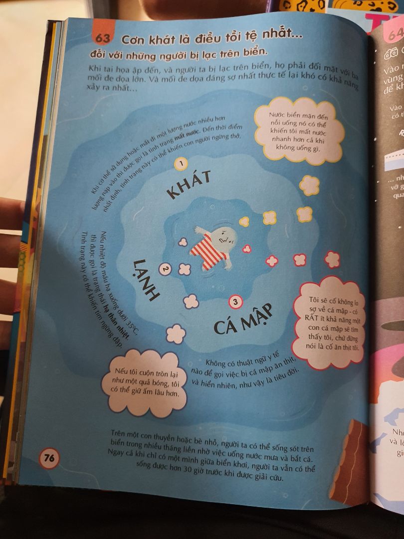 - Nội dung: giới thiệu tổng quan, và chi tiết về thế giới đại dương, các sinh vật biển độc lạ, những điều kì lạ về đại dương. 
- Sách được gia công bìa cứng, tạo cảm giác cầm chắc tay, trang sách in màu, chưa được giấy bóng. 
- Giá: hơi cao so với các cuốn như lịch sử, khoa học, vũ trụ....