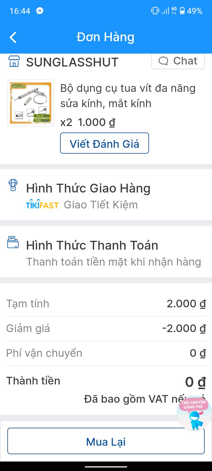 săn sale nên có 1k 1 cái thôi, có thêm mã 5k của shop nữa nên coi như mình mua free luôn 😝 gói hàng ổn, mua về vặn thay pin máy tính casio hay mắt kính gì cũng được nè