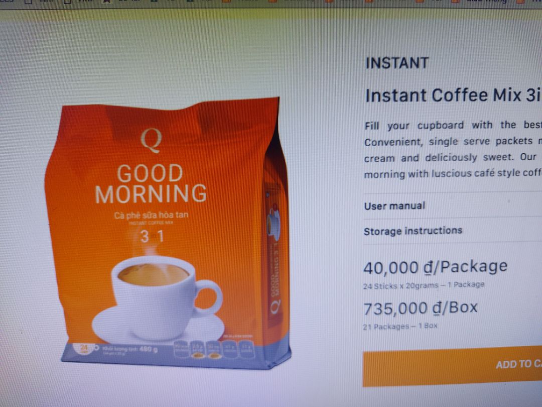 e rất thích vị sữa cà phê, cà phê sữa, thơm thơm và béo béo, đã cái nư lun. Cảm ơn shop nhìu nhìu. Giống mẫu trên web công ty lun ạ