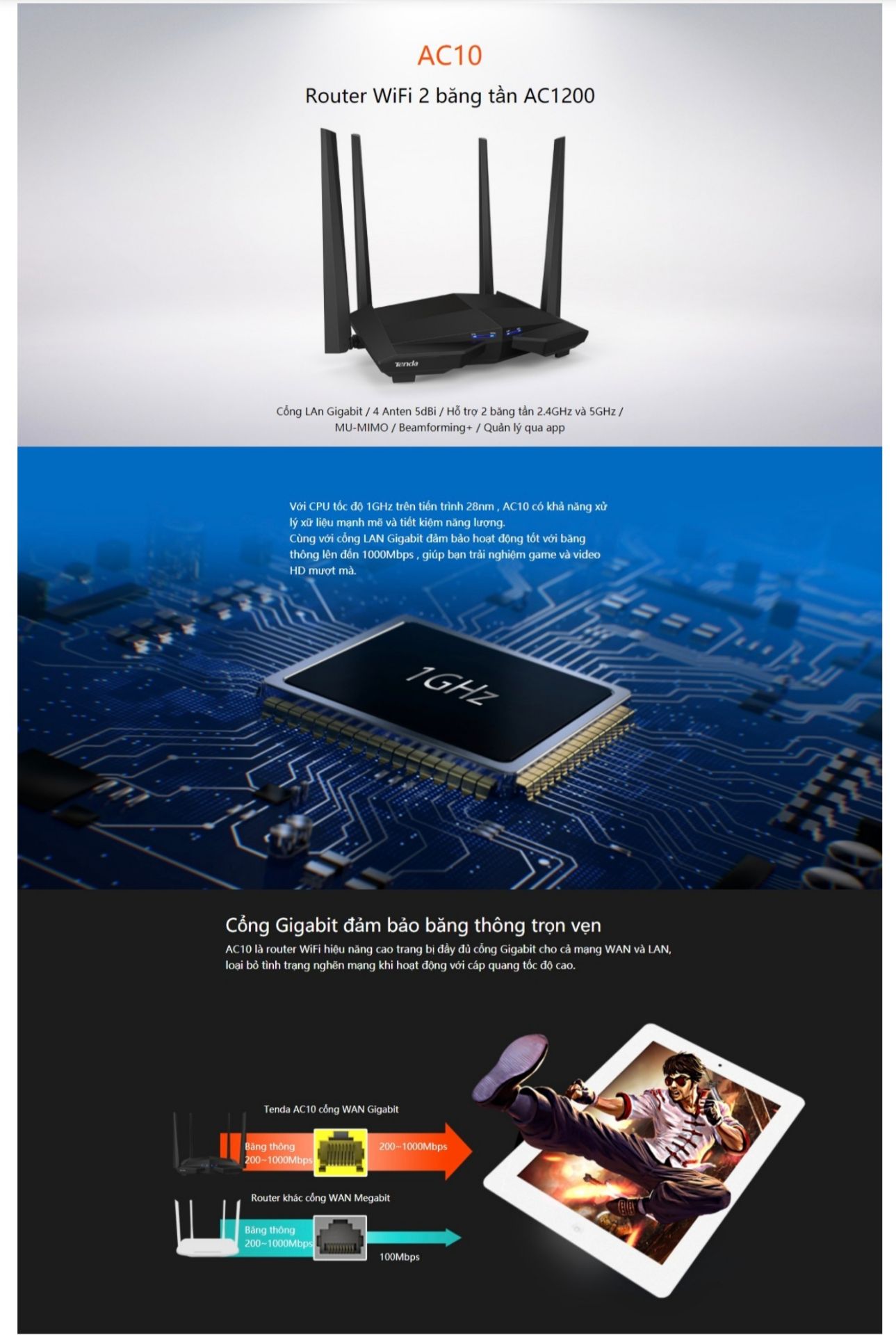 thông tin sp nói là sóng có thể xuyên qua 2 lớp tường đúng là đã xuyên 2 lớp tường thật...nhưng lại quên nói là sóng sẽ không ổn định nhe...trước sài hup tplink đời cũ nhưng sóng vẫn qua 2 lớp tường nhưng tốc độ sử lý ko cao làm việc ko được mượt nên quyết tâm mua cái mới công nghệ mới hy vong phủ sóng tốt hơn nhưng thực sự ko hài lòng với những thông tin mà thiết bị này cung cấp.