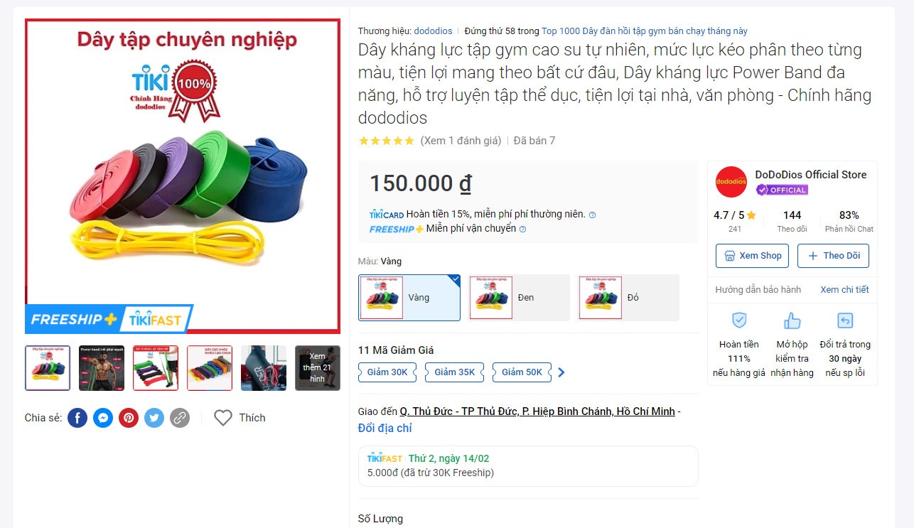 Mình để nghị Tiki thu hồi sản phẩm và hoàn tiền, mình coi trên web thì hiểu là bộ dây kháng lực 5 dây từ kích thước nhỏ tới lớn! trên web không hề ghi rõ giá bán 1 dây! nếu giá bán cho 1 dây thì mình không bao giờ mua nữa! Mình để nghị Tiki thu hồi sản phẩm và hoàn tiền, mình coi trên web thì hiểu là bộ dây kháng lực 5 dây từ kích thước nhỏ tới lớn! trên web không hề ghi rõ giá bán 1 dây! nếu giá bán cho 1 dây thì mình không bao giờ mua nữa!