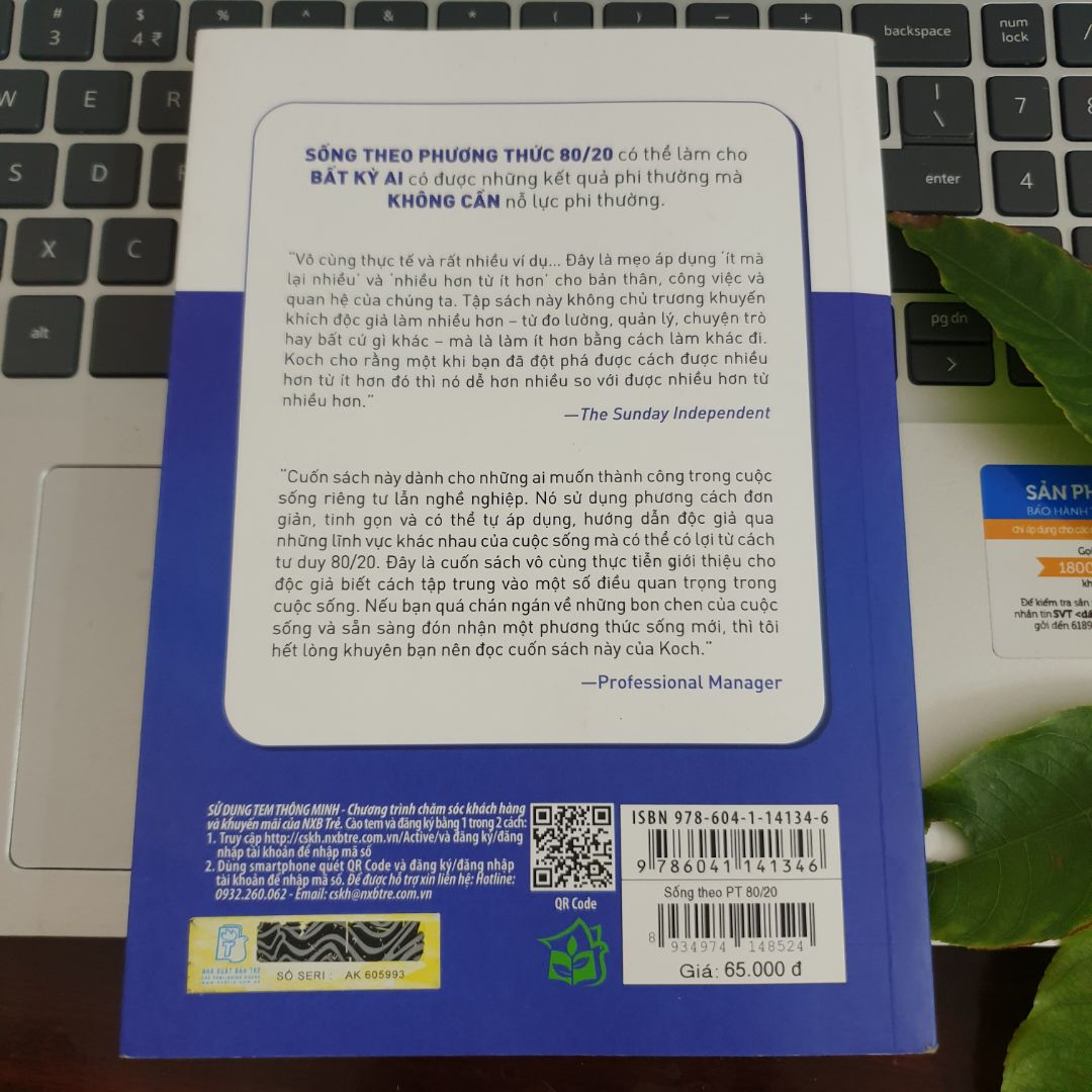 /Đúng như tiêu đề của sách, sống theo phương thức 80/20 sẽ Bớt công việc, bớt ưu phiền, thêm thành công và thêm niềm vui sống. Tác giả đưa ra các luận điểm chứng minh rằng hầu hết 80% Quả được sinh ra từ 20% Nhân (Có nghĩa là quy luật nhân quả là không cân bằng) và từ đó làm thế nào con người tập trung phát triển các nguồn lực mang lại nhiều lợi ích hơn, nhiều năng lượng hơn. Ngoài ra tại mỗi chương tác giả đặt ra bài tập để thực hành cho người đọc.
