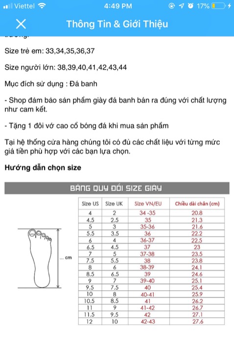 Giày ảnh màu đen, giao lại là màu xanh. Cỡ giày trong phần mô tả 41 chân 262cm nhưng thực tế lại là 258 làm mình đi bị chật. Không hài lòng về sản phẩm cho lắm 😢