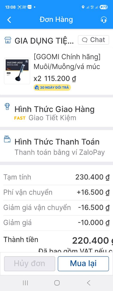 Bạn ơi, tôi mua 2 cái muôi, sao chỉ giao có 1 cái