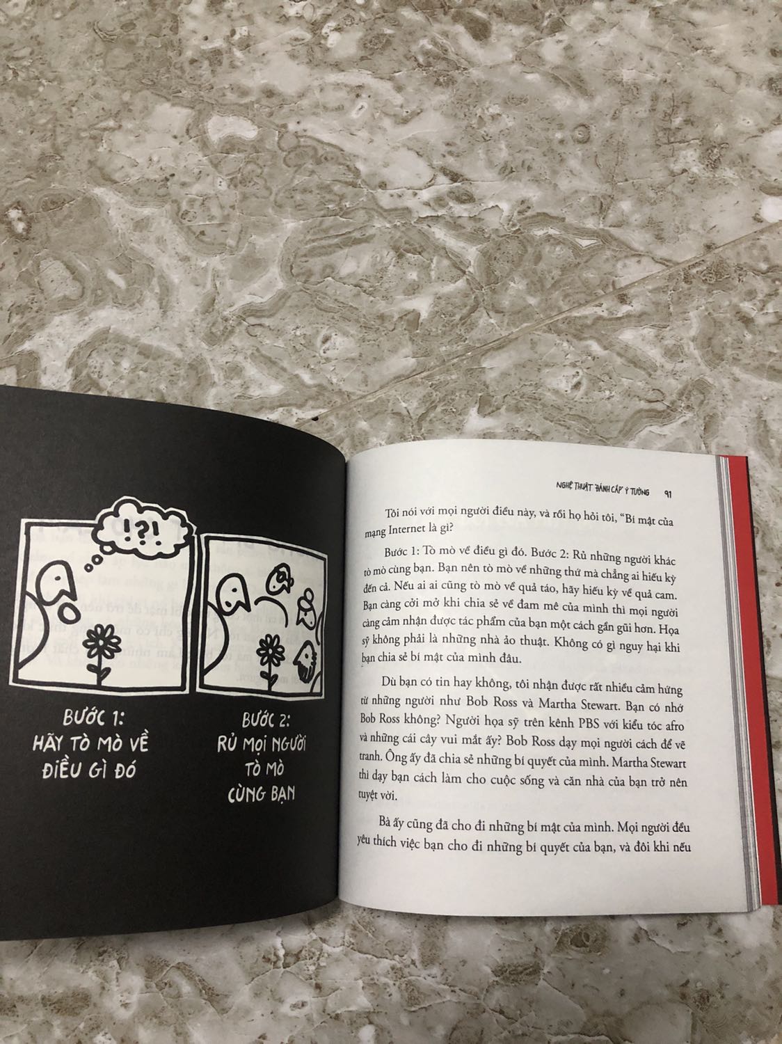 Thời gian giao hàng đúng hạn, mình đã khá sốc khi nhìn thấy chiếc hộp bị méo mó, nhưng sản phẩm vẫn nguyên vẹn dù chỉ bọc bởi chiếc túi mỏng manh( 9/10 điểm)
Còn về nội dung thì đây là cuốn sách rất bao quát về sáng tạo, bạn nào mong rằng cuốn sách này sẽ xoáy sâu về mảng design hay thiết kế đồ họa thì nó sẽ không đủ để đáp ứng nhu cầu của các bạn đâu, tuy nhiên cũng recommend mọi người nên đọc thử một lần để có cách nhìn đúng và mới hơn về sáng tạo, cách tạo lập ý tưởng, nuôi dưỡng nguồn sáng tạo trong thời gian dài ( 10/10 điểm)