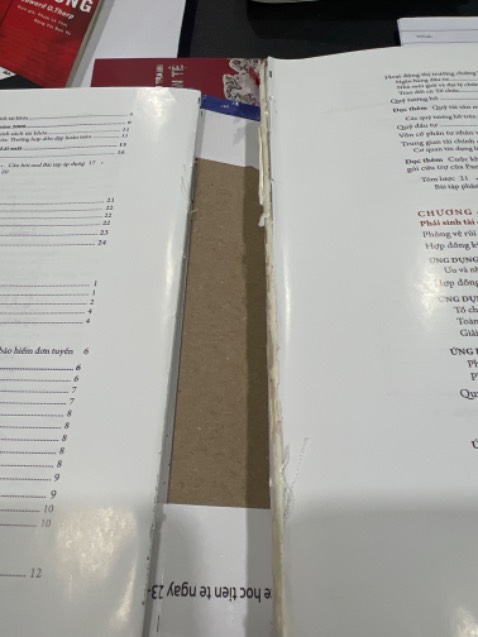 Chất lượng hoàn thiện sách kém, dễ bung chỉ và keo ở gáy sách.