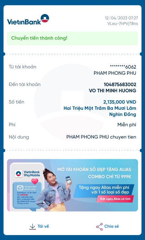 Ko biết có tác dụng hay không