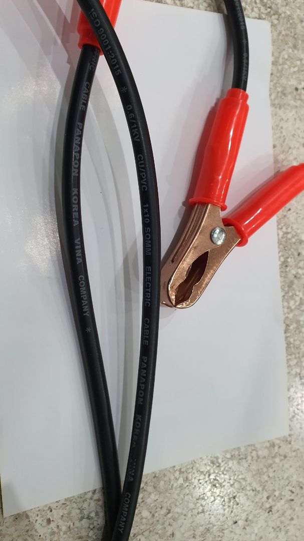 Sản phẩm gửi đến mô tả (mình chụp thông số ghi trên dây cho các bạn).
dây dẹp và ghim ốc (không rõ sản phẩm xe trước mình có hàn không, ví mà hàn được thì nên hàn).
Sản phẩm chắc phải dùng mới biết. Chú ý dài có 2m thôi nhé, vào góc khó, xe xa chắc đây sẽ là điểm bất lợi để cứu nhau khi không đánh lại sát nhau được :).

Mạnh dạn cho 4* với hình thức ban đầu, trừ 1 sao vì giá cao quá so với sản phẩm cùng loại nhập TQ. Đong đo tiền vật liệu vẫn còn lệch nhiều nên chủ shop giảm giá đi để sản phẩm đến tay người dùng nhiều hơn mới đánh giá đúng được.
Thanks