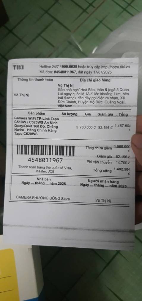 Ban đầu shop giao nhầm 1 camera cho đơn 2 cái, nhưng sau đó nt đã gởi thêm 1 cái. Camera hoạt động ổn định. P/s: Đã sửa review như đã hứa.