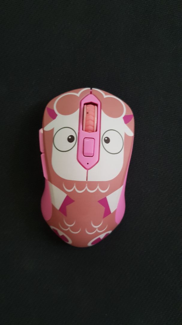 Họa tiết in trên mouse và sắc nét. Chỉ có 2 điều không hài lòng lắm là: 1.Muốn lấy receiver thì phải tháo pin ra rất bất tiện. 2. Chuột dễ bám bẩn, mỗi khi dùng xong là phải vệ sinh lại.