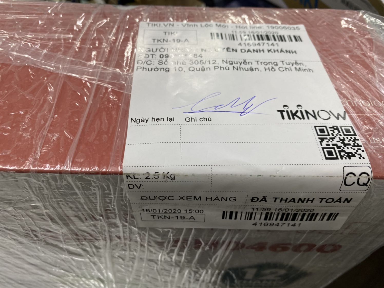 Hi Tiki,
Các bạn check lại đơn hàng này nhé, trên thông tin sp thì viết là 2000w, nhưng mình nhận hàng chỉ là 1600w. Các bạn vui lòng giải quyết trong tuần này nha, để mình đem về quê tặng quà Tết cho mẹ ak
Cảm ơn các bạn
Khánh