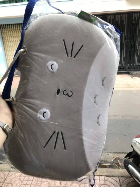 Gối tựa lưng kiêm luôn gối ngủ trưa của mình. Coi vậy mà xinh với êm xỉu lên xỉu xuống. Mặt sau gối có khóa kéo nên cũng dễ giặt. Mình có ib nhờ giao cùng màu nhau, thế là shop đổi sang màu xám xịn xò này luôn. 5 sao