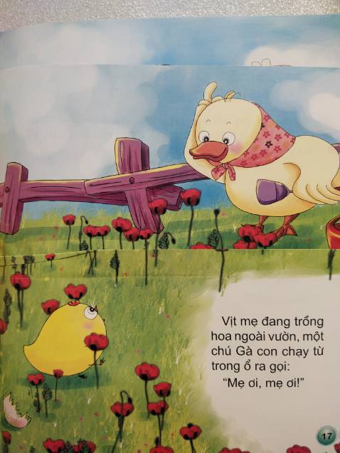 Sách bị lỗi: dán không cẩn thận làm chồng giấy nên hình ảnh không được đẹp