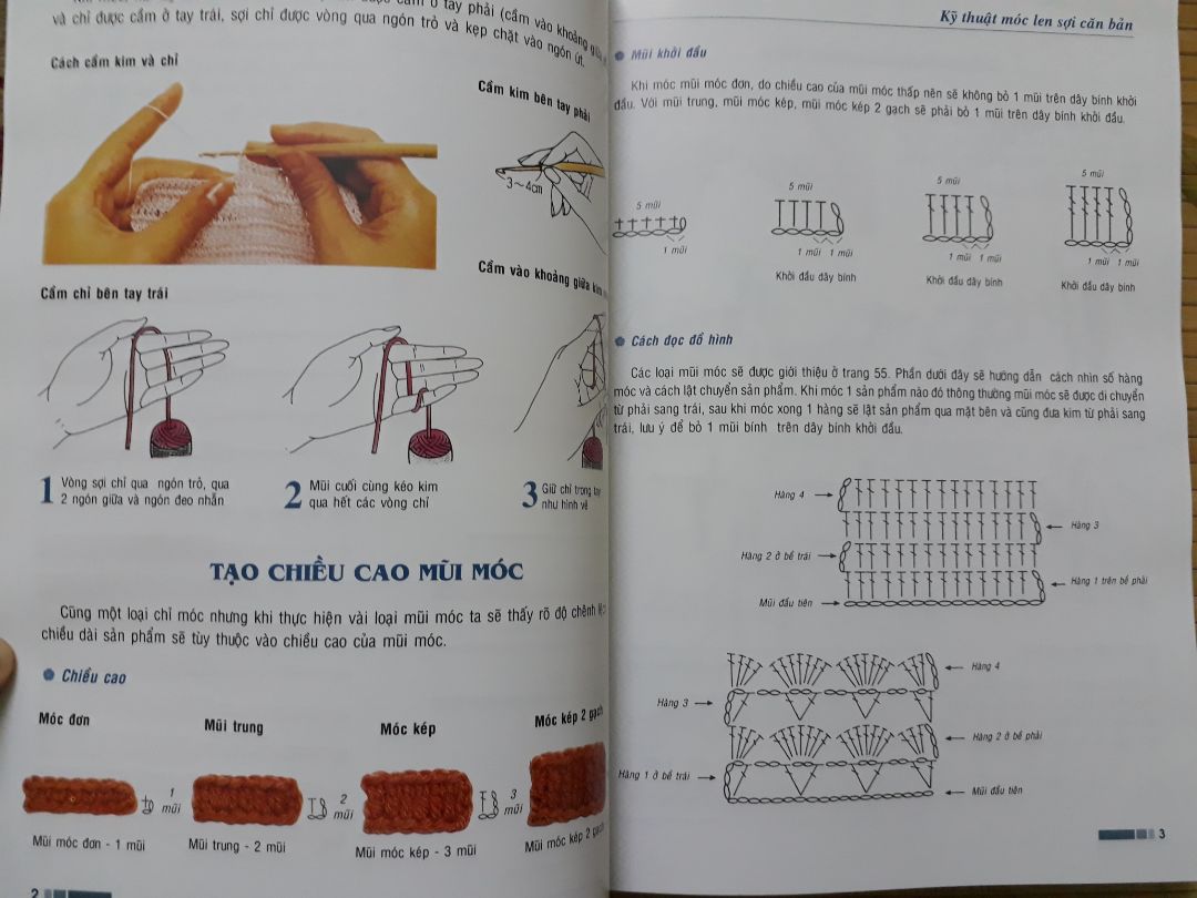 Sách: nội dung ok, phù hợp với người mới bắt đầu, tuy nhiên nên xem thêm video trên internet để hình dung rõ hơn. Trong sách có rất nhiều các mũi móc, rất đa dạng và hướng dẫn tỉ mỉ.
Dịch vụ: sách được đóng gói cẩn thận, không bị lỗi gì cả. Nhân viên giao hàng nhiệt tình và thân thiện.