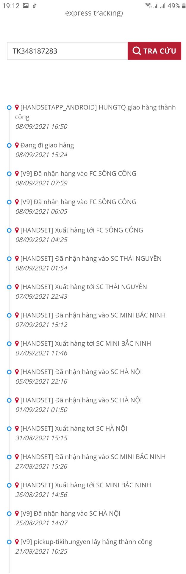 Giao hàng quá lâu. Đề nghị tiki xem lại việc hợp tác với hãng vận chuyển BEST, tốt nhất ở đâu ko thấy chỉ thấy chất lượng xếp hạng bét thôi. Nếu bảo do dịch vận chuyển khó khăn thì ko nói, mình up luôn cả lộ trình của hàng đi kèm theo đây. Phân loại hàng lung tung xèng cả. Gọi tổng đài Best thì ko bao giờ có ng nghe máy. Chưa đặt cái đơn nào nó gây khó chịu như đơn này.