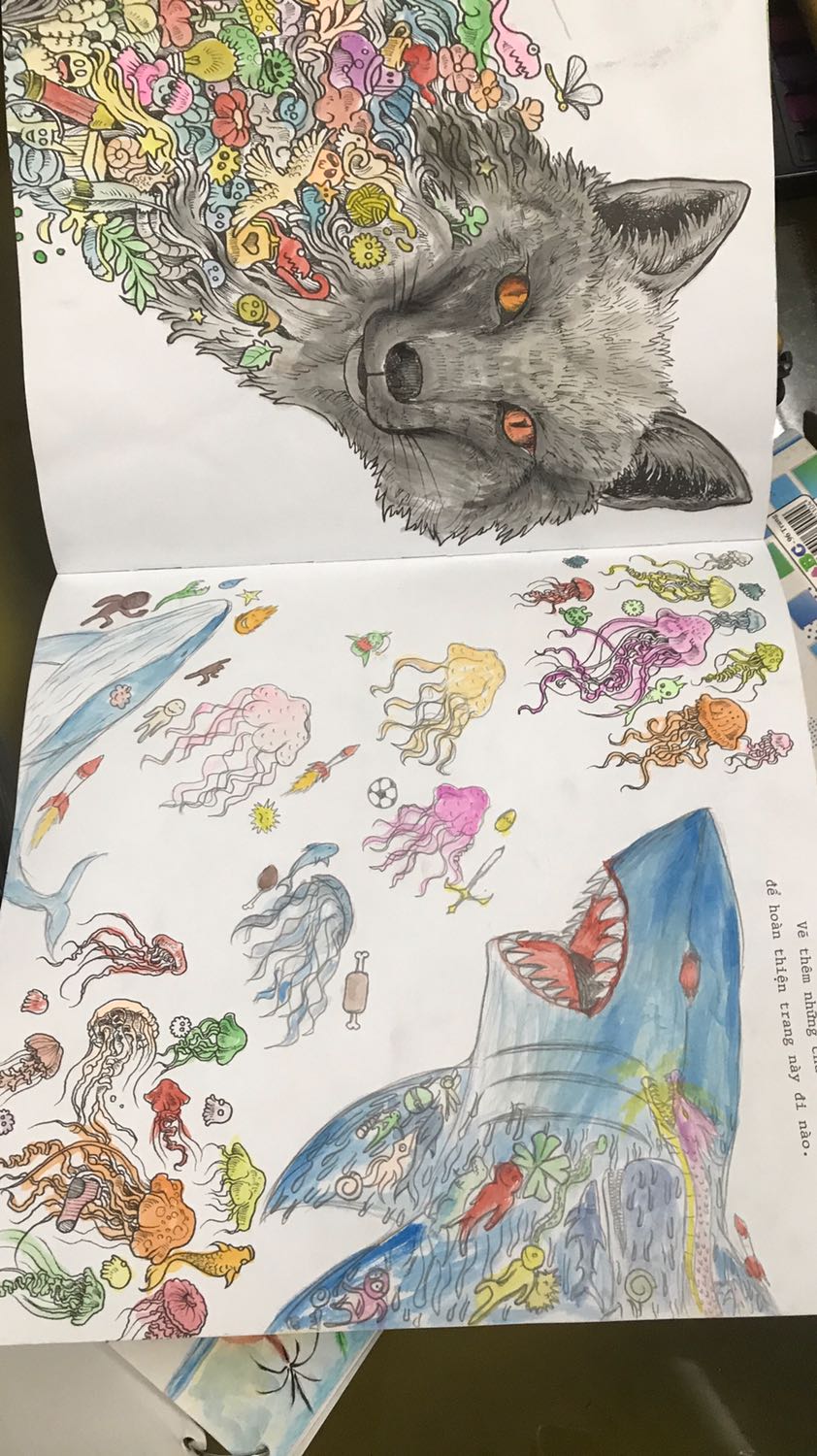 Giấy dày đẹp, có chỗ cho các bé tự vẽ sáng tạo (hình bé nhà mình vẽ là hình cá mập). Món quà tặng sinh nhật ngon bổ rẻ. Mà hình như giá shoppe rẻ hơn tiki thì phải