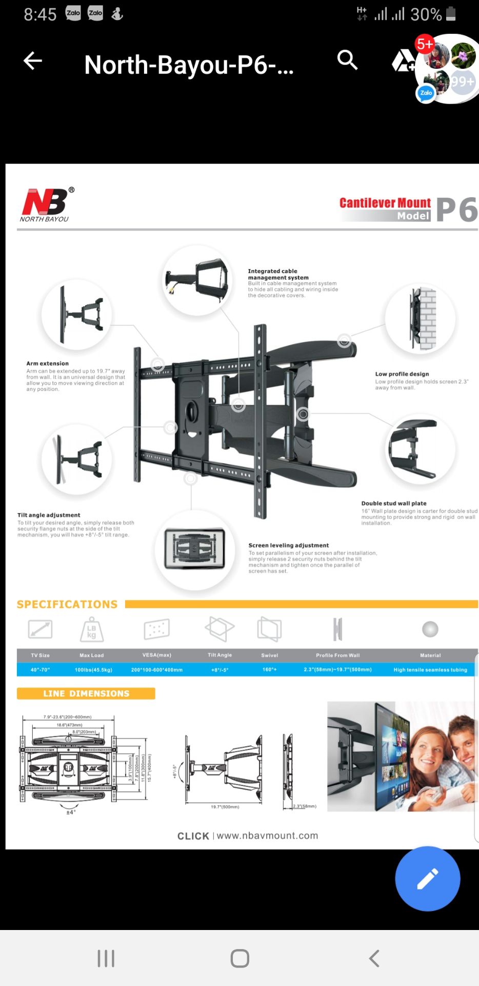 Tôi rất thất vọng về nhà cung cấp DONGSTORE và cả cách tiki kiểm hàng.
Tôi đặt mua model P6, nhưng tiki giao model NB767-L600
Model P6 có khoảng cách lỗ bắt vít >400mm, trong khi model NB767 là 200mm.
Tường nhà tôi yếu không thể chịu tải lớn với khoảng cách bắt vít quá gần như vậy.
Đó là lý do tôi chọn P6 của DONGSTORE thay vì NB767 với giá rẻ hơn từ nhà cung cấp khác (vd NB767 có giá 699k từ tieudungthongminh). 
Tôi đã thanh toán trước ngay khi đặt hàng, và bây giờ tôi không thể sử dụng sản phẩm nhận được.
Tôi và gia đình là khách hàng thường xuyên của tiki (tiki có thể kiểm tra địa chỉ giao hàng). Mong tiki cải thiện chất lượng để giữ chân khách hàng.