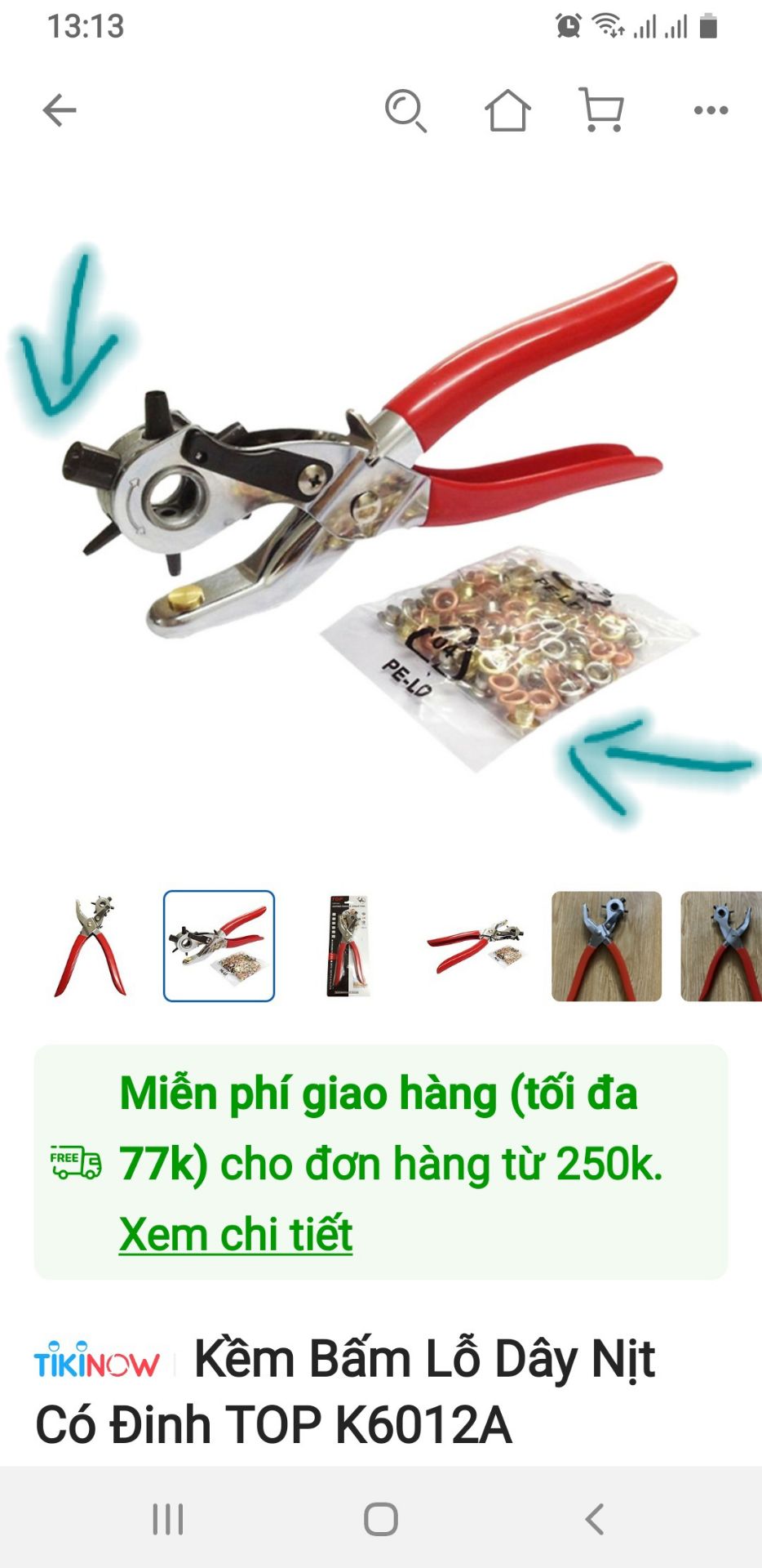 giao sai sp: chỉ có bấm lổ, thiếu đầu bấm khoen tròn, thiếu khoen đi kèm. Tiki cho gửi hàng lại nhé giao sai sp: chỉ có bấm lổ, thiếu đầu bấm khoen tròn, thiếu khoen đi kèm. Tiki cho gửi hàng lại nhé