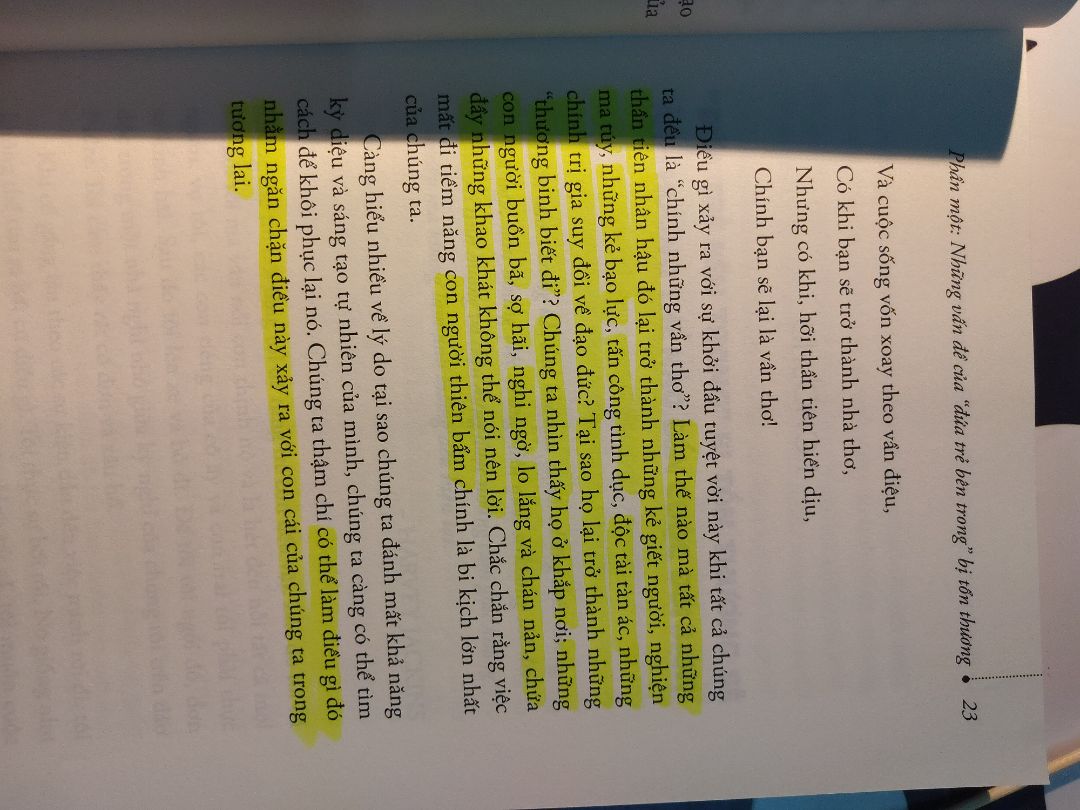 Mình biết đến quyển sách từ lâu. Theo lời giới thiệu thì sách dành cho tất cả mọi người, đặc biệt là những ai muốn tìm lại con người thiên bẩm kỳ diệu và sáng tạo của mình. Hoặc như với mình, là muốn trở thành 1 người mẹ như mình muốn có và không mắc phải những lỗi có thể khiến tổn thương đứa trẻ kỳ diệu bên trong con gái mình.
Mình mới đọc khoảng hơn 10 trang, thấy cũng dễ tiếp thu. Khâu chuyển ngữ thì không quá xuất sắc - một điều cũng không có gì bất ngờ với dòng sách self-help.
Tiki giao hàng trong vòng 2 nốt nhạc :D tối hôm trước đặt chiều hôm sau đã giao. Gói hàng vuông vắn.Sách nguyên vẹn, bìa trông cũng đã thấy kì diệu.