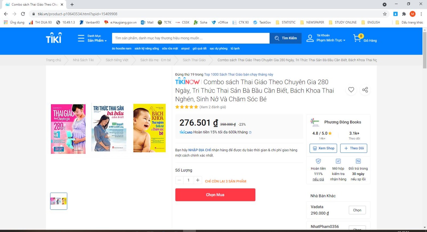 Cảm thấy rất  không hài lòng. Tôi mua quyển Thai giáo theo chuyên gia 280 ngày. Lại giao cho tôi quyển Hành trình thai giáo 280 ngày.