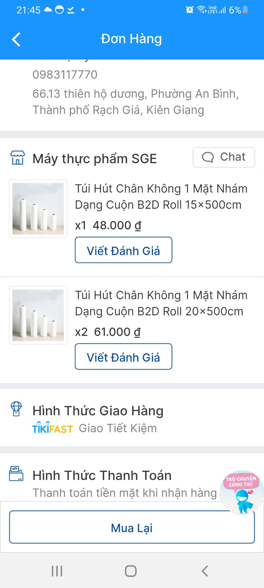 đơn đặt 2 cuộn 20x500, 1 cuộn 15x500. mà giao 1 cuộn 20x500 và 2 cuộn 15x500. làm sao đổi lại đây shop.