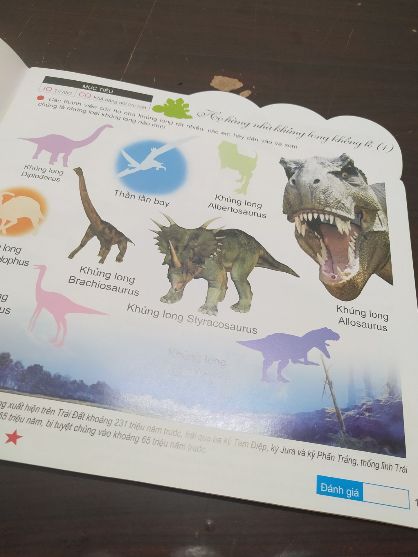 Hơi khó để bé nhớ tên của các loài khủng long vì tên tiếng anh quá dài. Nhưng bé nhà mình vẫn thích vì màu sắc sặc sỡ và vì bé thích khám phá. Giá khi sale còn 38k là tạm ổn.