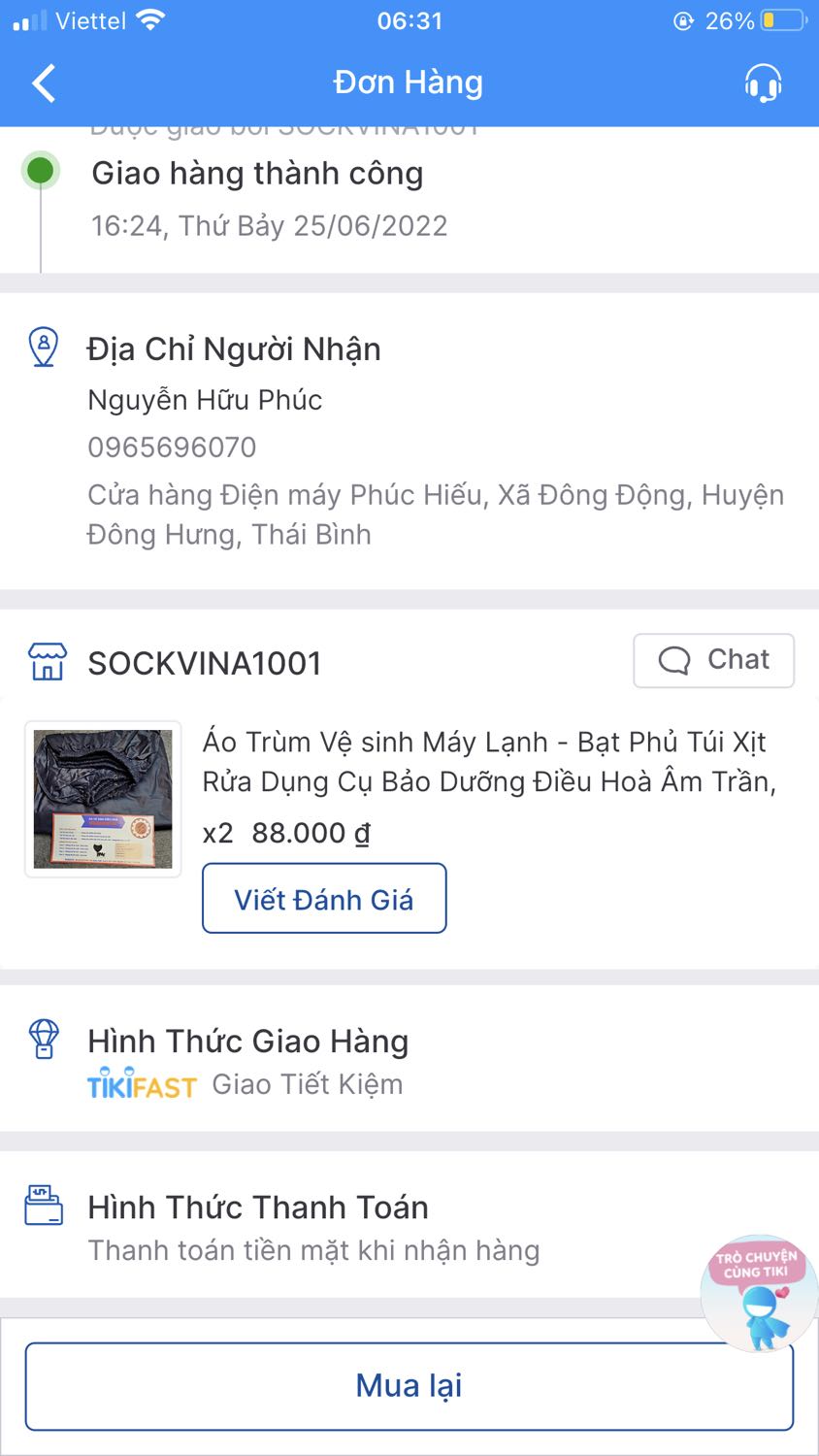 Số lượng đặt 2 cái. Tính tiền 2 cái , nhưng giao hàng 1 cái là sao vậy shop ơi.