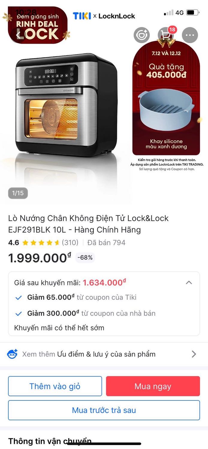 Hàng đẹp nhưng hôm bữa mình đặt có tặng 1 khay silicone nhưng không thấy