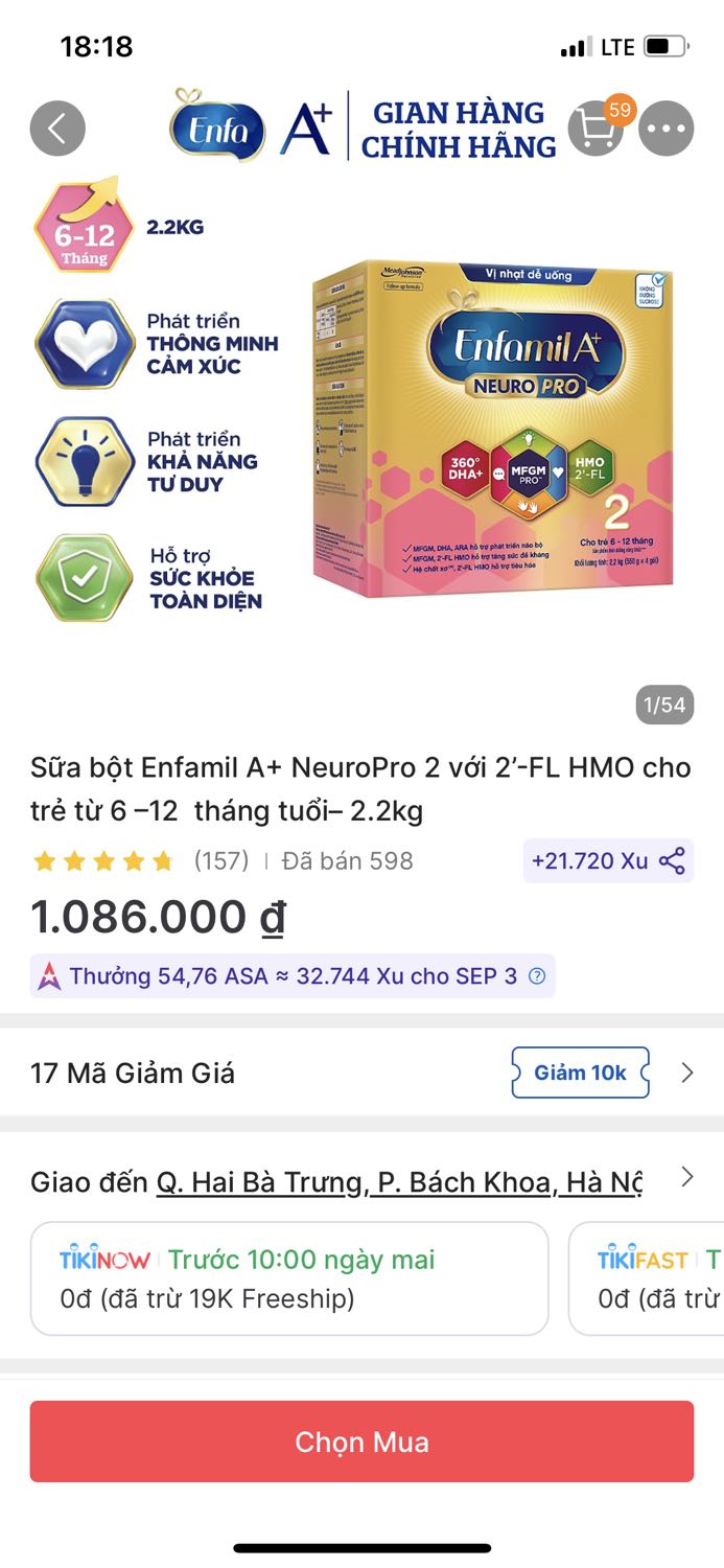 Hết loại enfa xanh nhập khẩu giờ k thấy Hãng bán nữa.Nên mua loại này cho xài.Mà hình như hàng cũng khan hay sao á.Vừa đặt 945k lại về giá 1.086k.k biết sắp tới có tăng giá k nữa.
Sữa này uống thanh,mát.giá cả loại to rẻ hơn loại hộp bé kha khá.Mong sắp tới hãng sẽ về đầy đủ hàng hơn mà k bị tăng giá 🥹🥹