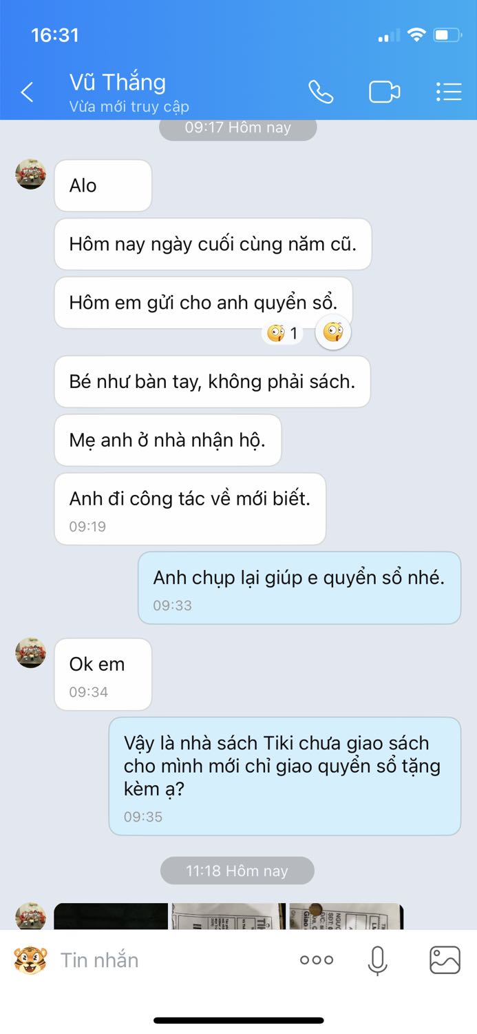 Giao hàng Tiki xem lại giúp đơn hàng 392074344, tại sao lại giao quyển vở mà không phải sách?