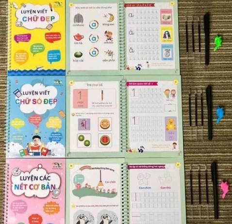 Hàng y mẫu, đầy đủ phụ kiện, vở nội dung phù hợp vs trẻ tập viết, shop đóng gói chu đáo, giao hàng nhanh, vote 5 sao