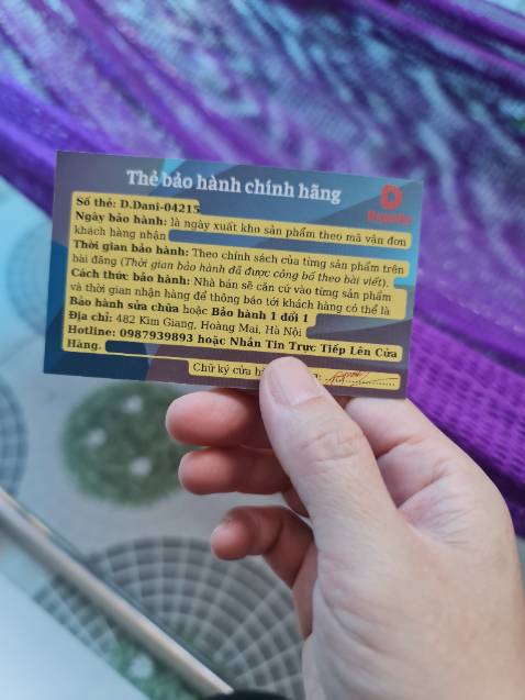 Đường may chắc chắn, có cả thẻ bảo hành