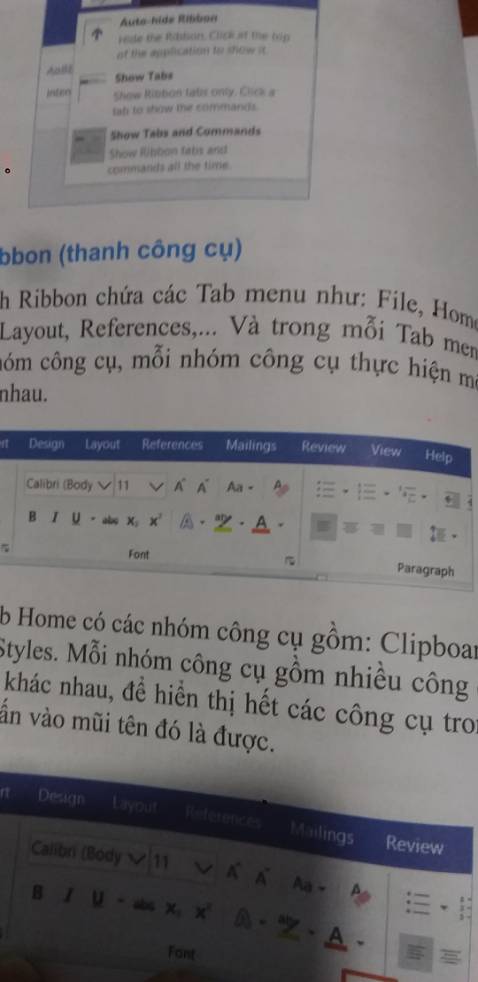 Nội dung sách giống với giao diện của word, dành cho những bạn chưa có máy tính riêng. Xem sách và thực hành với máy.