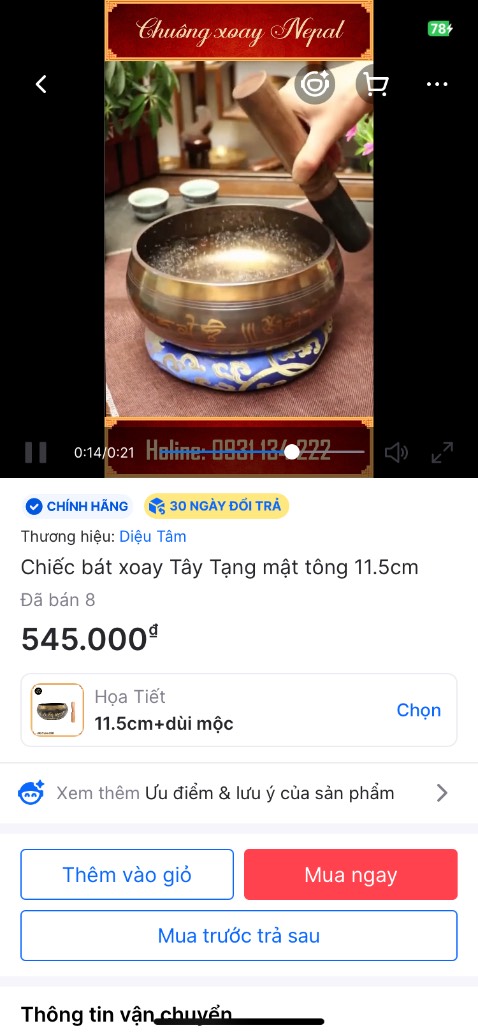 - Giao hàng đúng mẫu; hình thức đẹp!
- Âm thanh ngân hay!
- Tặng Shop 5 sao!